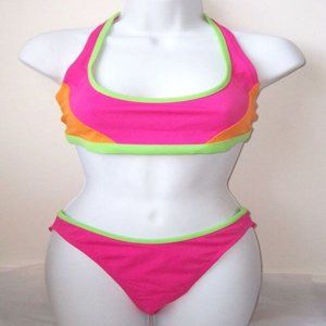 VICTORIA'S SECRET Pink Color Block Bathing Suit Bikini M
